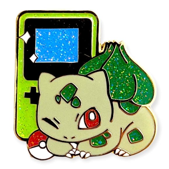 Pokemon Fantasy Pin: Bulbasaur with Gameboy - Picture 1 of 2